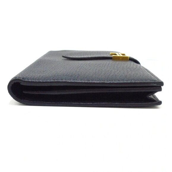 HERMES Bearn Souffle - Black Chevre Square P Long Wallet 788-081625 - Picture 3 of 11